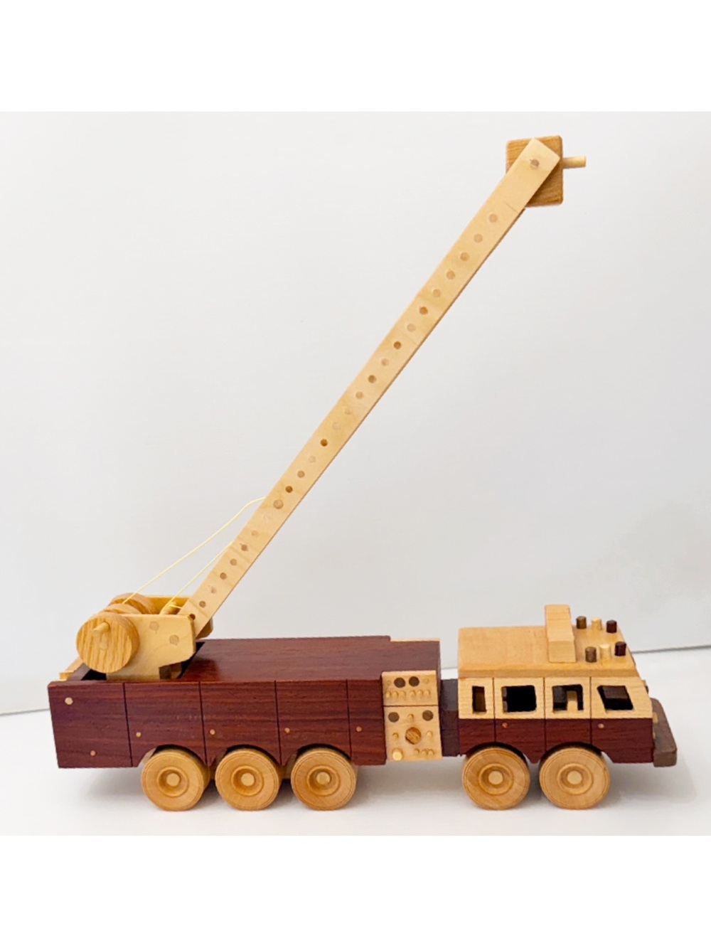 Hand Made Wooden Fire Truck / Fire Engine with Working Boom Ladder Multi Color